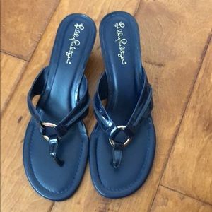 Lily Pulitzer navy wedges
